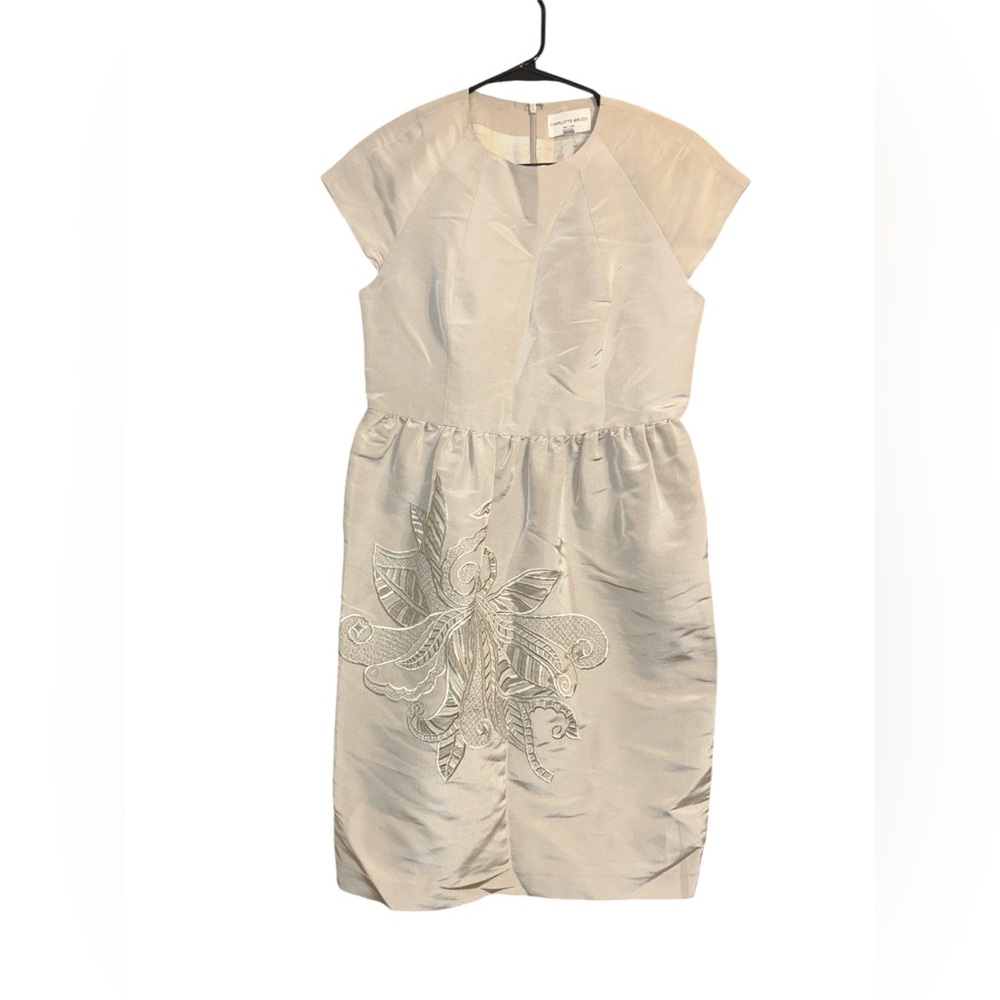 Charlotte Brody New York Embroidered Silk-Blend Dress
Size 8 | Champagne Ivory